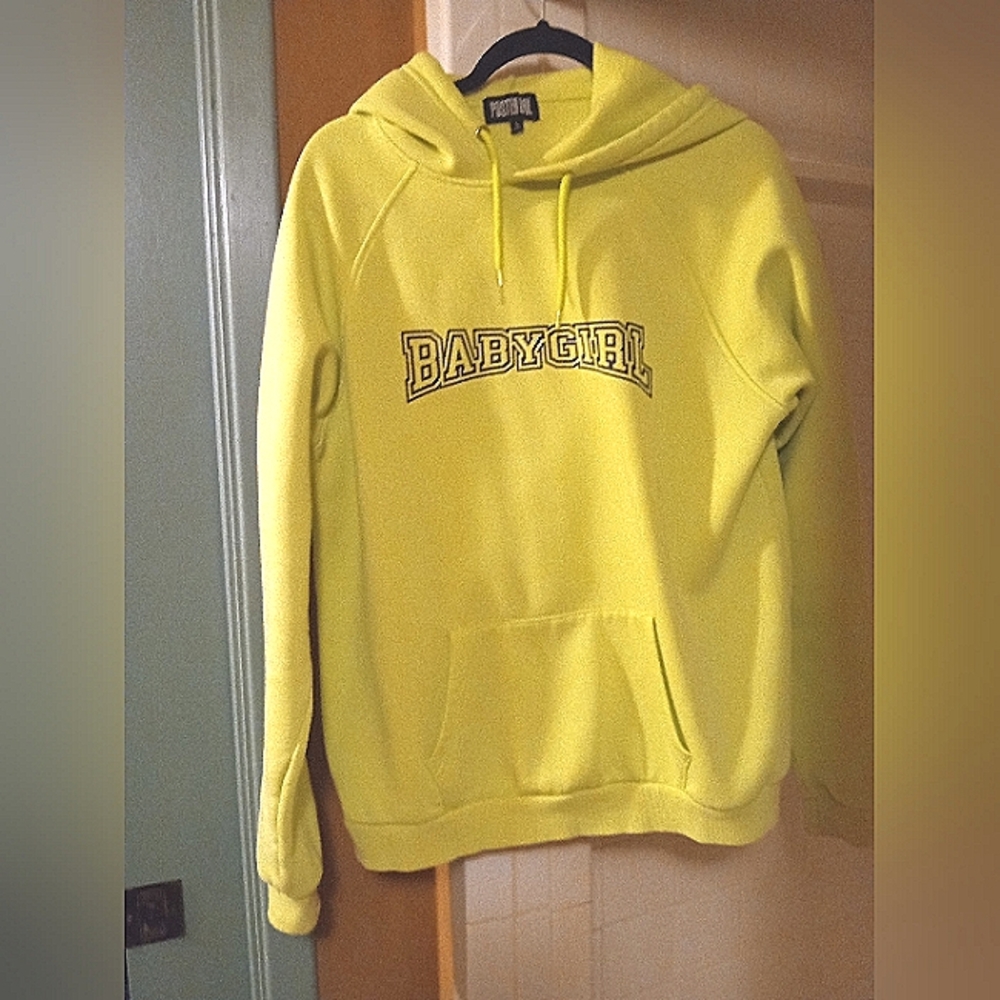 Neon yellow "baby girl" sweatshirt